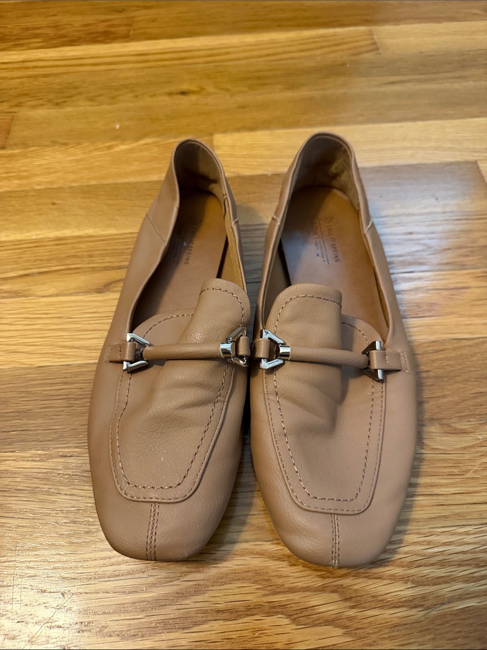 Call It Spring Women's Tan Loafers with Silver Bit